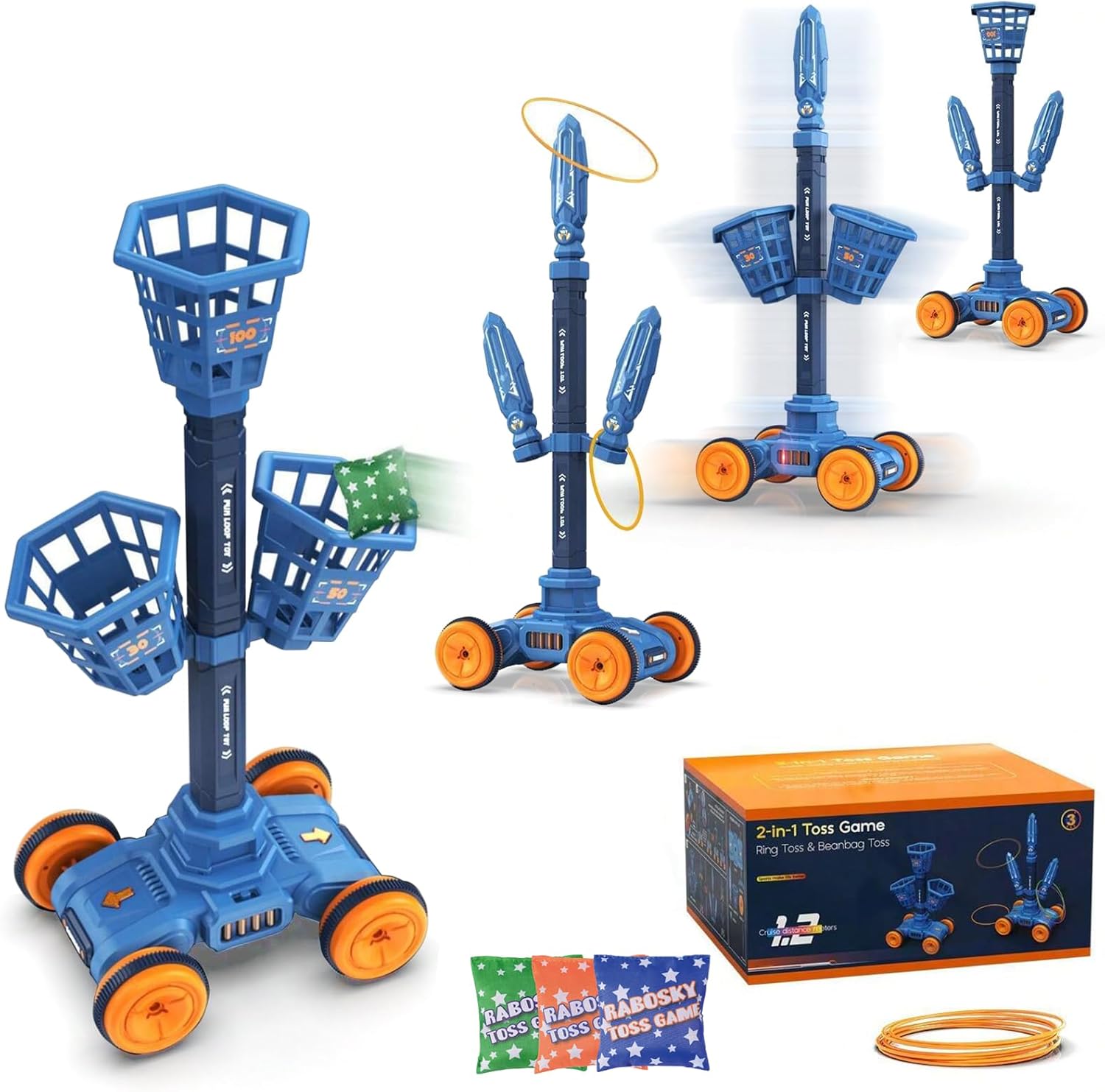 2-in-1 Movable Ring Toss Game & Bean Bags Games, Cornhole Game Set with 6 Bean Bags, Outdoor Yard Party Games for Toddlers 3-12, Boys Girls Birthday Toys Gifts Ideas 2-in-1 Movable Ring Toss Game & Bean Bags Games, Cornhole Game Set with 6 Bean Bags, Outdoor Yard Party Games for Toddlers 3-12, Boys Girls Birthday Toys Gifts Ideas